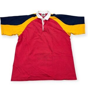 Barbarian Rugby Wear Shirt Men's 3XL Red Colorblock Short Sleeve Polo Cotton